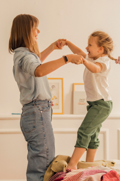 a babysitter maison helya in the middle of a play session with the little girl she looks after every day after school