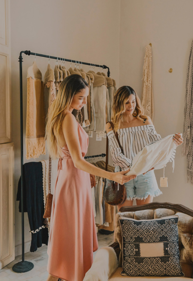 a Maison Helya customer during a shopping session with a personal shopper